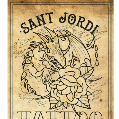 Flash tattoo day. Theme Sant Jordi.